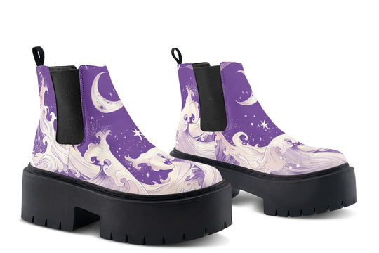 Lavender Lunar Tide Platform Chelsea Boots