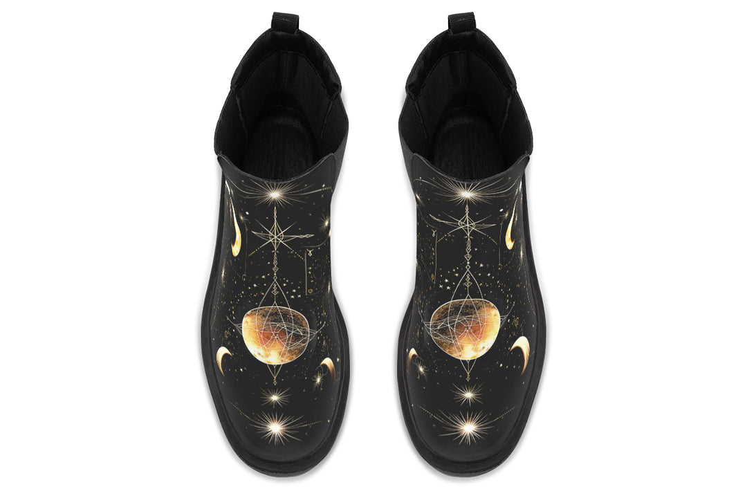 Midnight Cat Platform Chelsea Boots