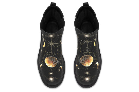 Midnight Cat Platform Chelsea Boots