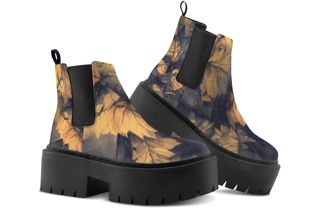 Midnight Maple Platform Chelsea Boots