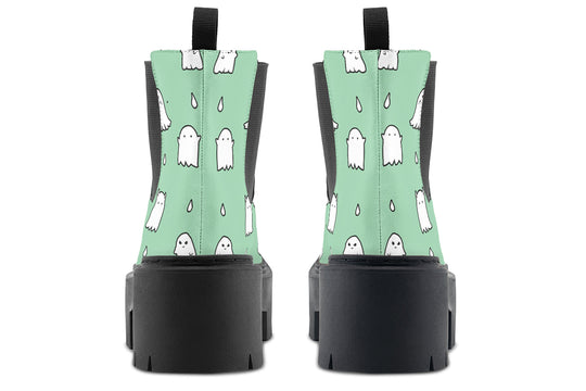 Mint Ghost Party Platform Chelsea Boots