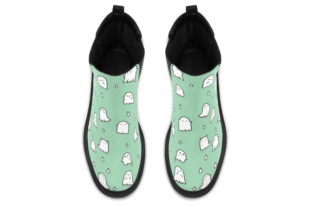 Mint Ghost Party Platform Chelsea Boots