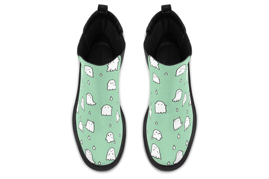 Mint Ghost Party Platform Chelsea Boots