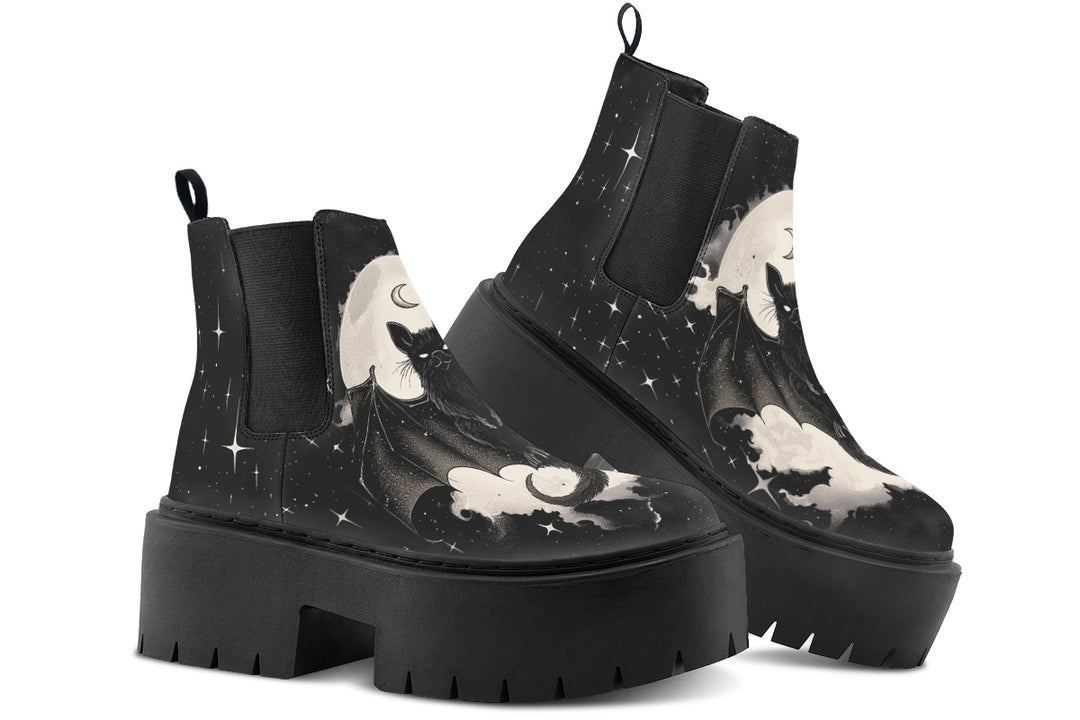 Moonlit Bat Platform Chelsea Boots