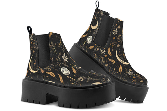 Moonlit Botanica Platform Chelsea Boots