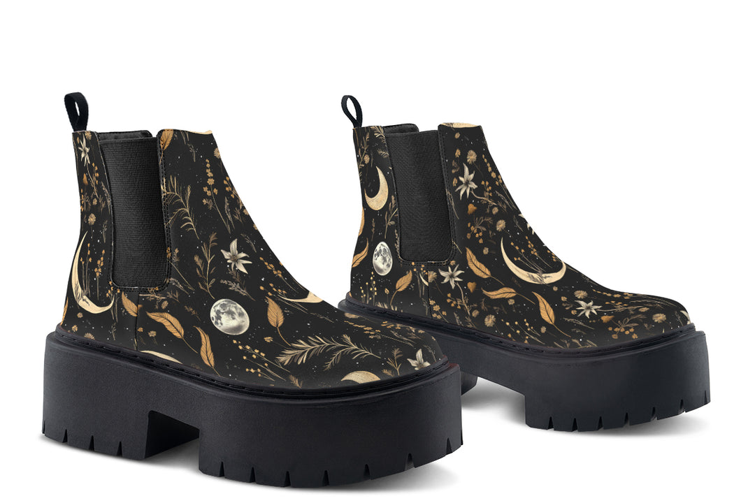 Moonlit Botanica Platform Chelsea Boots