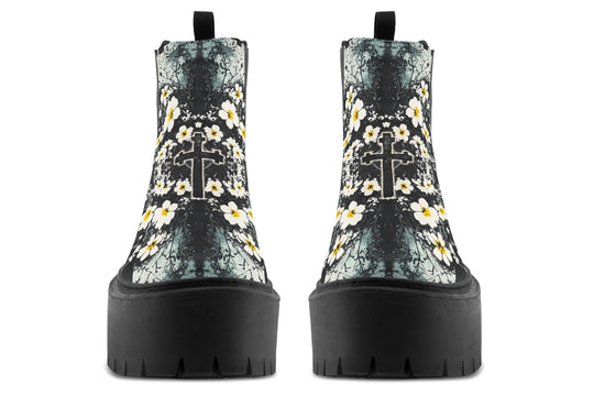 Mourning Petals Platform Chelsea Boots