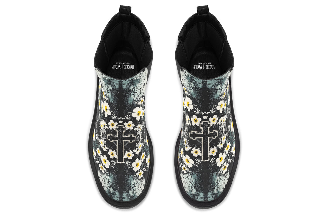 Mourning Petals Platform Chelsea Boots