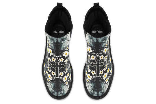 Mourning Petals Platform Chelsea Boots