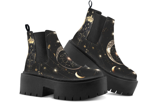 Mystic Cat Platform Chelsea Boots