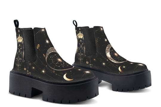 Mystic Cat Platform Chelsea Boots