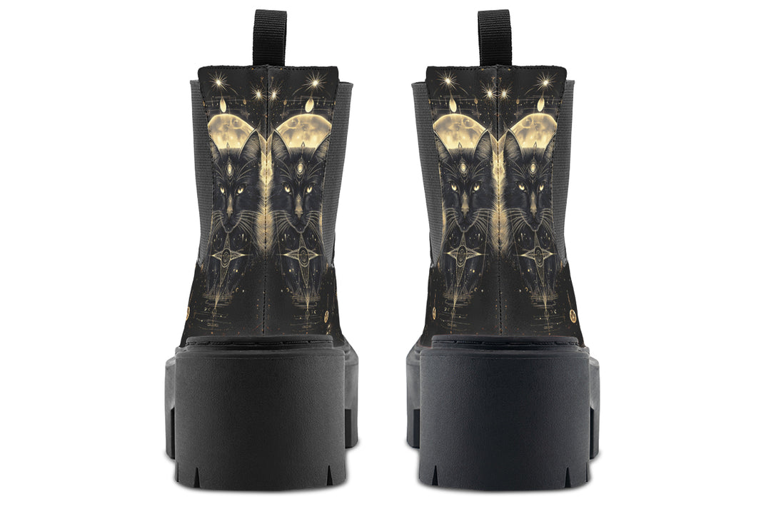 Mystic Cat Platform Chelsea Boots