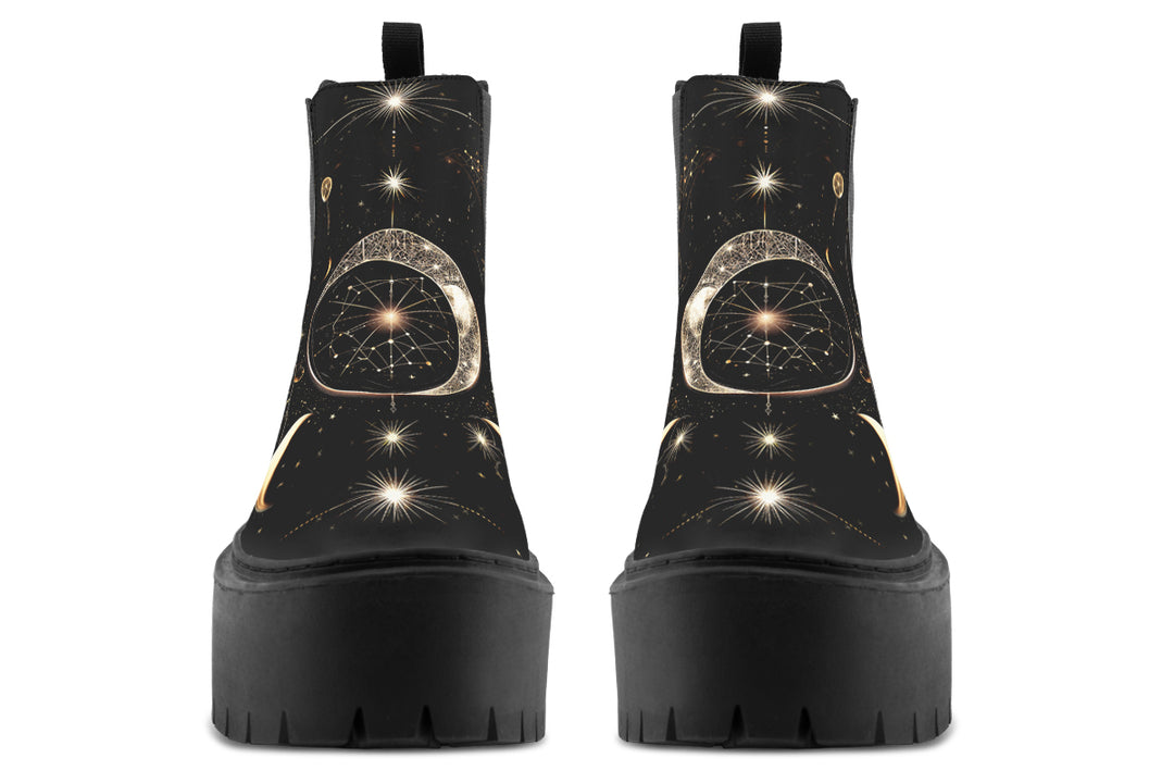 Mystic Cat Platform Chelsea Boots