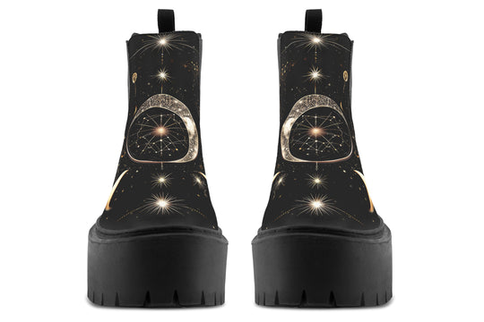 Mystic Cat Platform Chelsea Boots