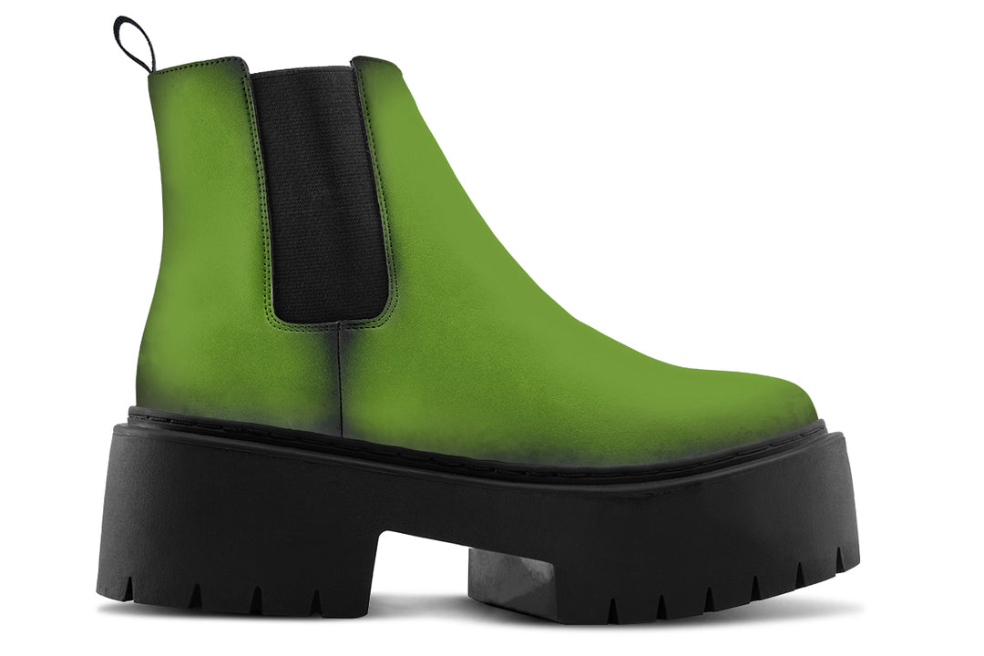 Mystic Moss Platform Chelsea Boots