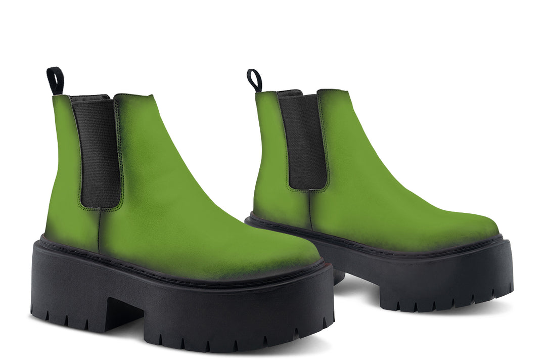 Mystic Moss Platform Chelsea Boots