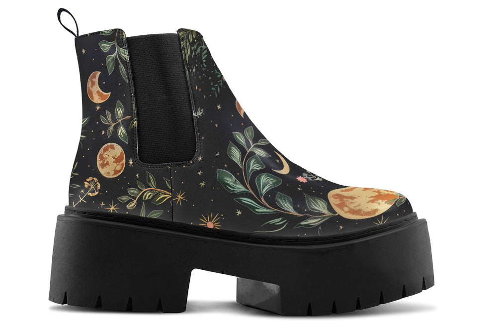 Night Blossom Platform Chelsea Boots