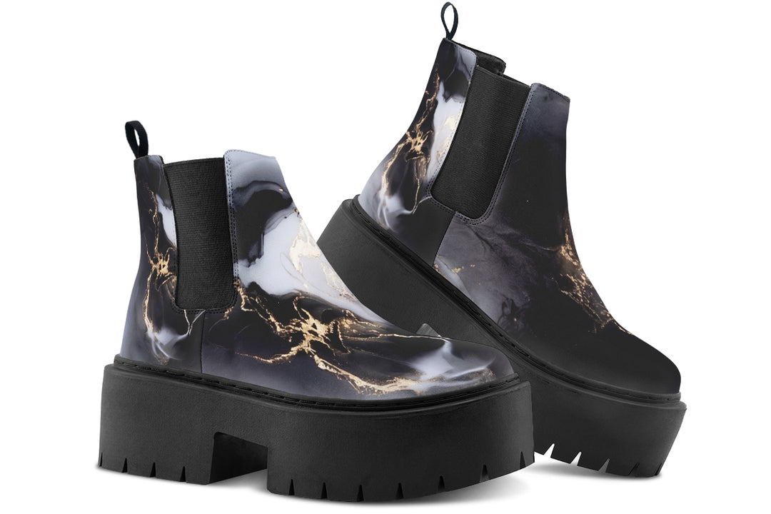 Obsidian Vein Platform Chelsea Boots