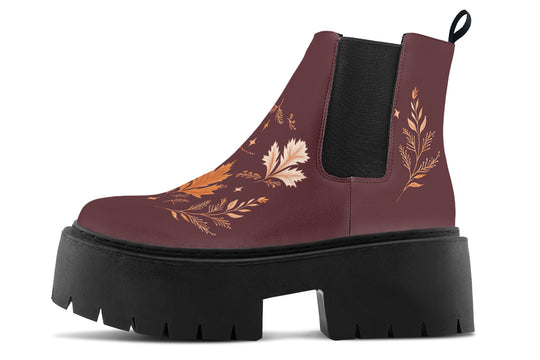 Oxblood Autumnalis Platform Chelsea Boots