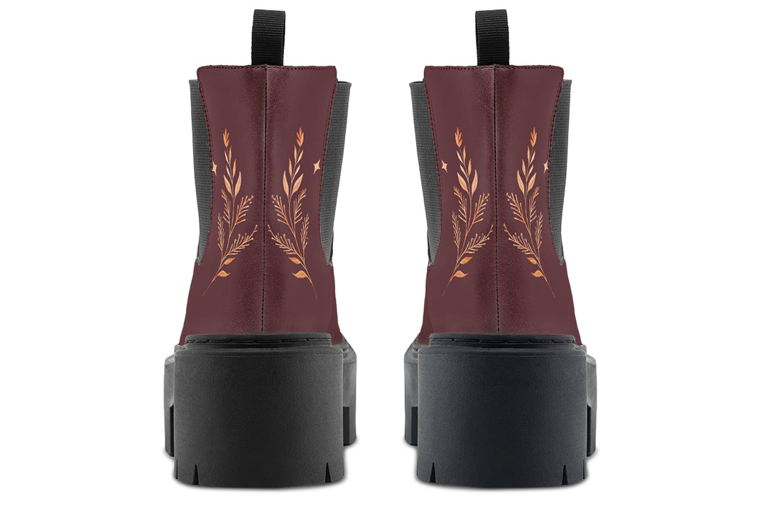 Oxblood Autumnalis Platform Chelsea Boots