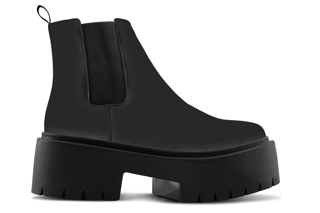 Pitch Black Platform Chelsea Boots