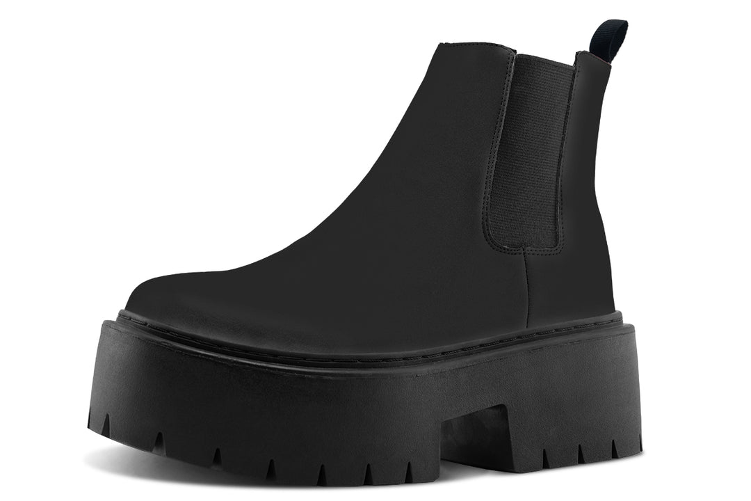 Pitch Black Platform Chelsea Boots
