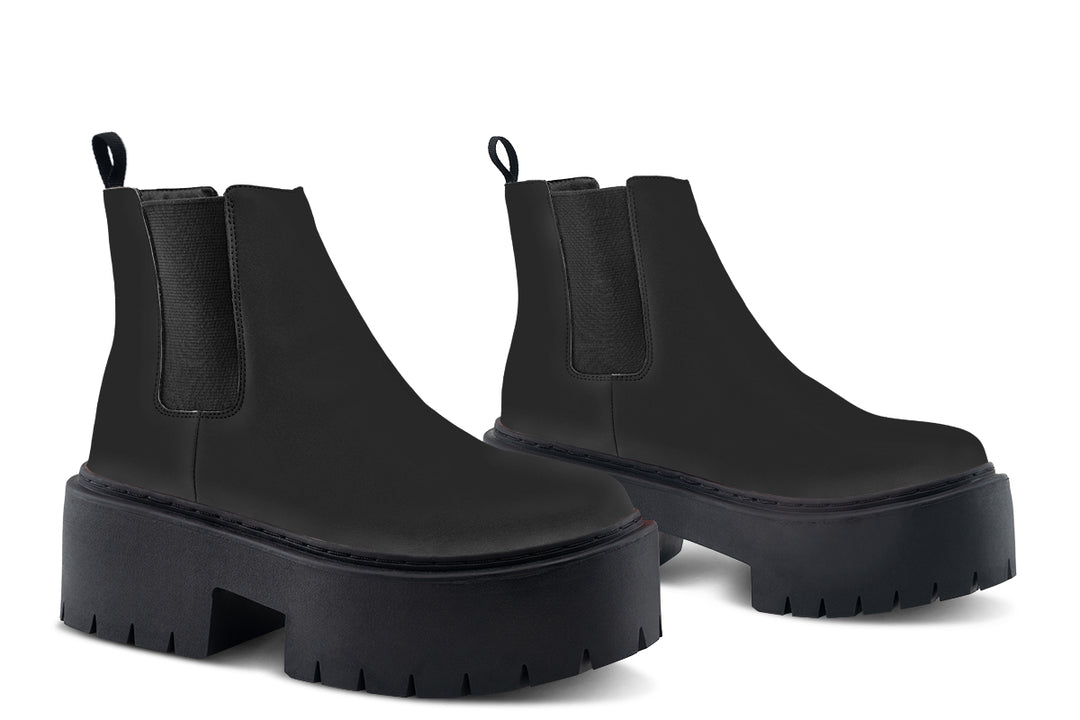 Pitch Black Platform Chelsea Boots