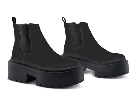 Pitch Black Platform Chelsea Boots