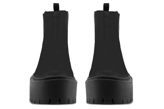 Pitch Black Platform Chelsea Boots