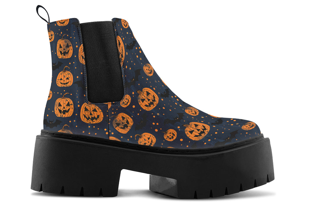 Pumpkin Party Platform Chelsea Boots