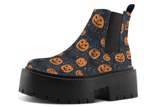 Pumpkin Party Platform Chelsea Boots