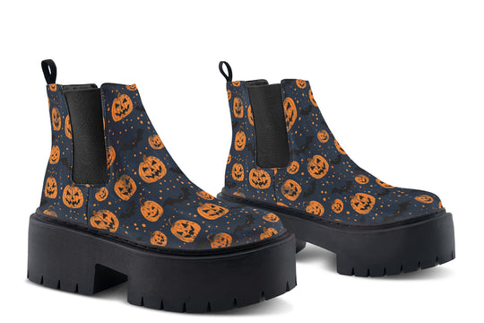 Pumpkin Party Platform Chelsea Boots