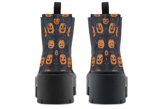 Pumpkin Party Platform Chelsea Boots