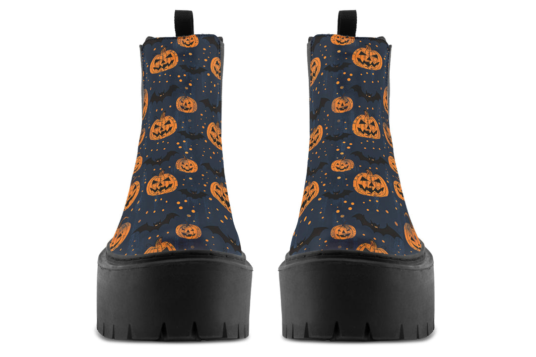 Pumpkin Party Platform Chelsea Boots