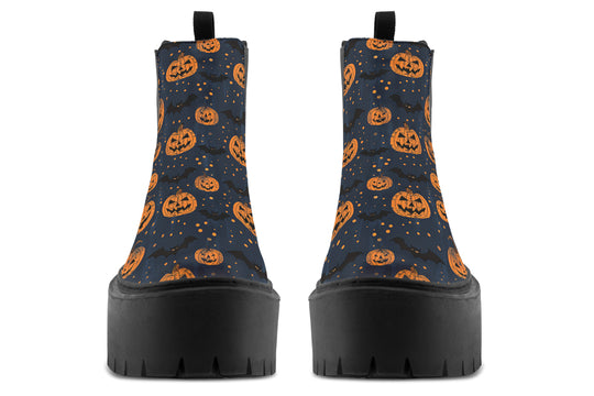 Pumpkin Party Platform Chelsea Boots
