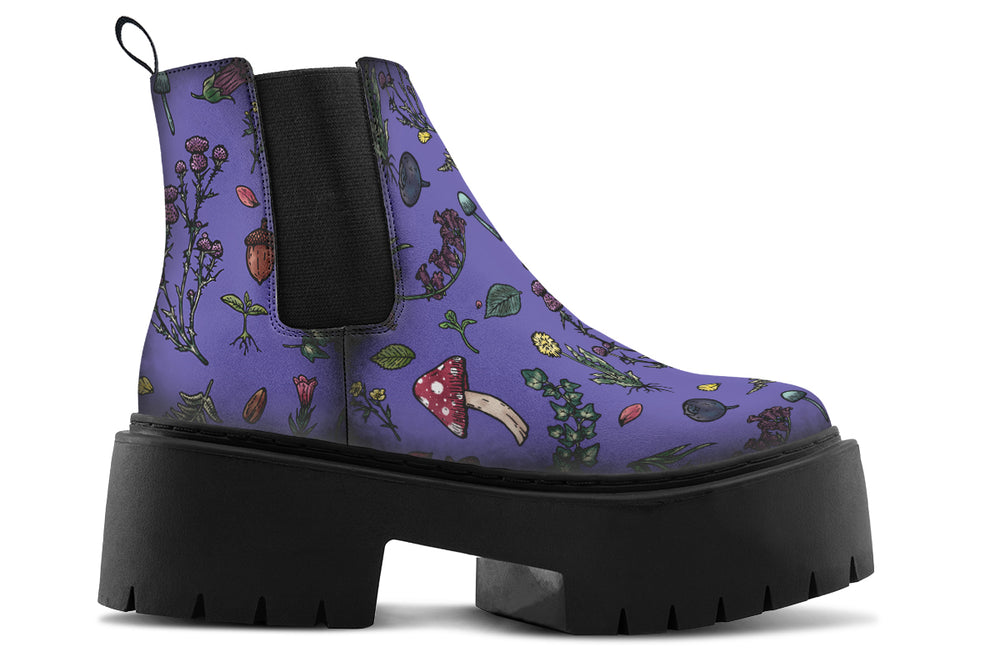 Purple Herbology Platform Chelsea Boots