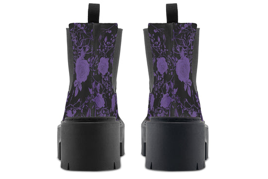 Purple Rose Romance Platform Chelsea Boots