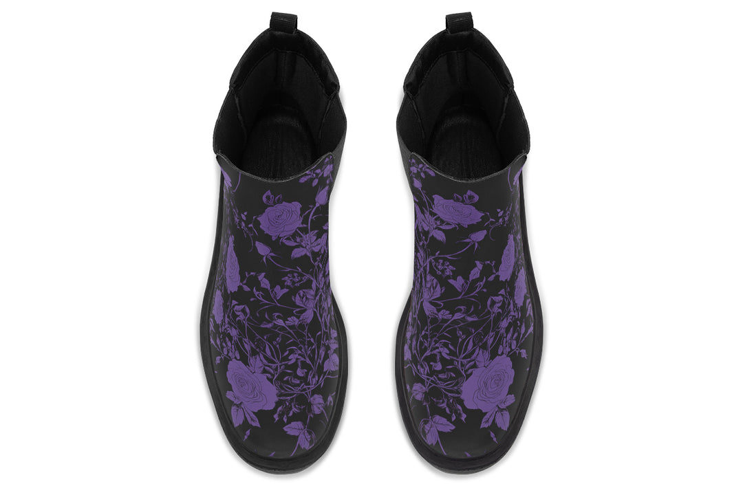Purple Rose Romance Platform Chelsea Boots