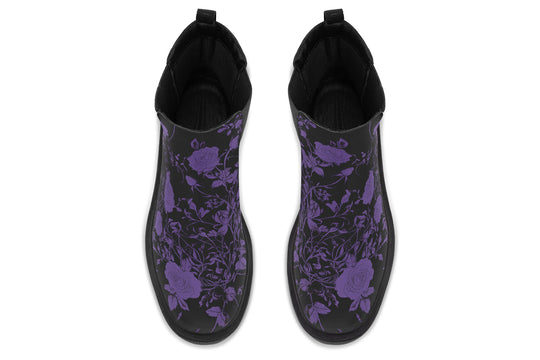 Purple Rose Romance Platform Chelsea Boots