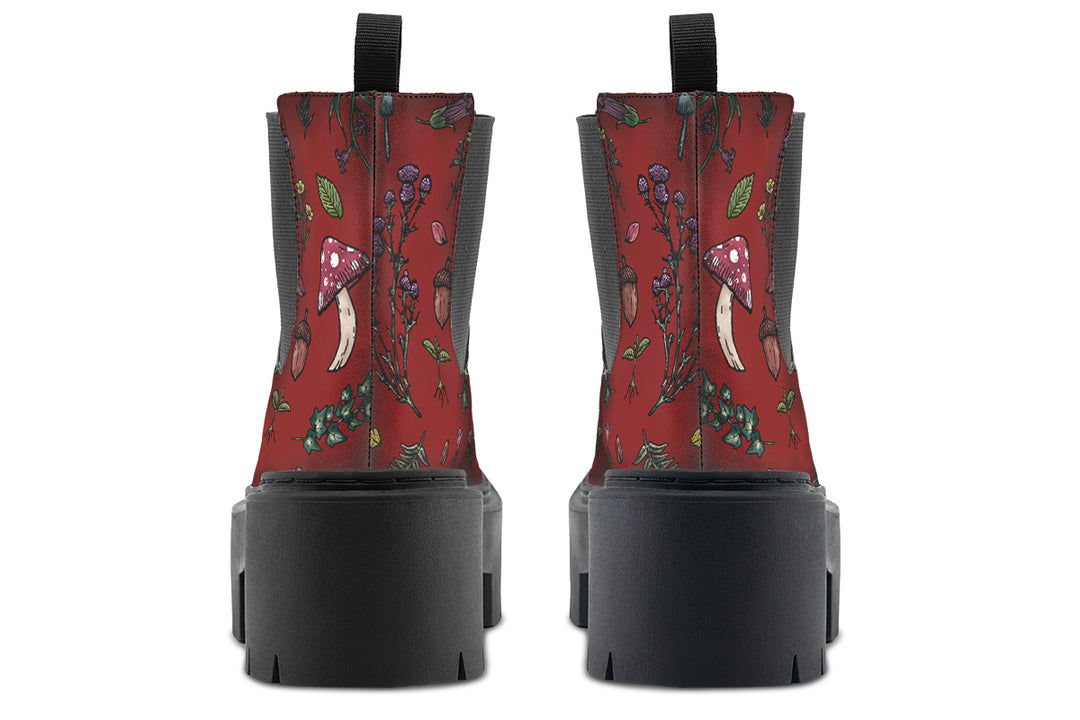 Red Herbology Platform Chelsea Boots