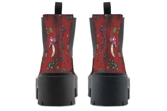 Red Herbology Platform Chelsea Boots