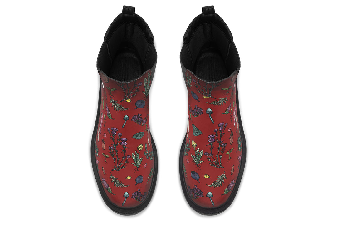 Red Herbology Platform Chelsea Boots