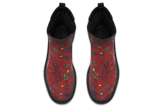 Red Herbology Platform Chelsea Boots