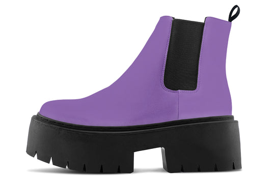 Retro Violet Platform Chelsea Boots