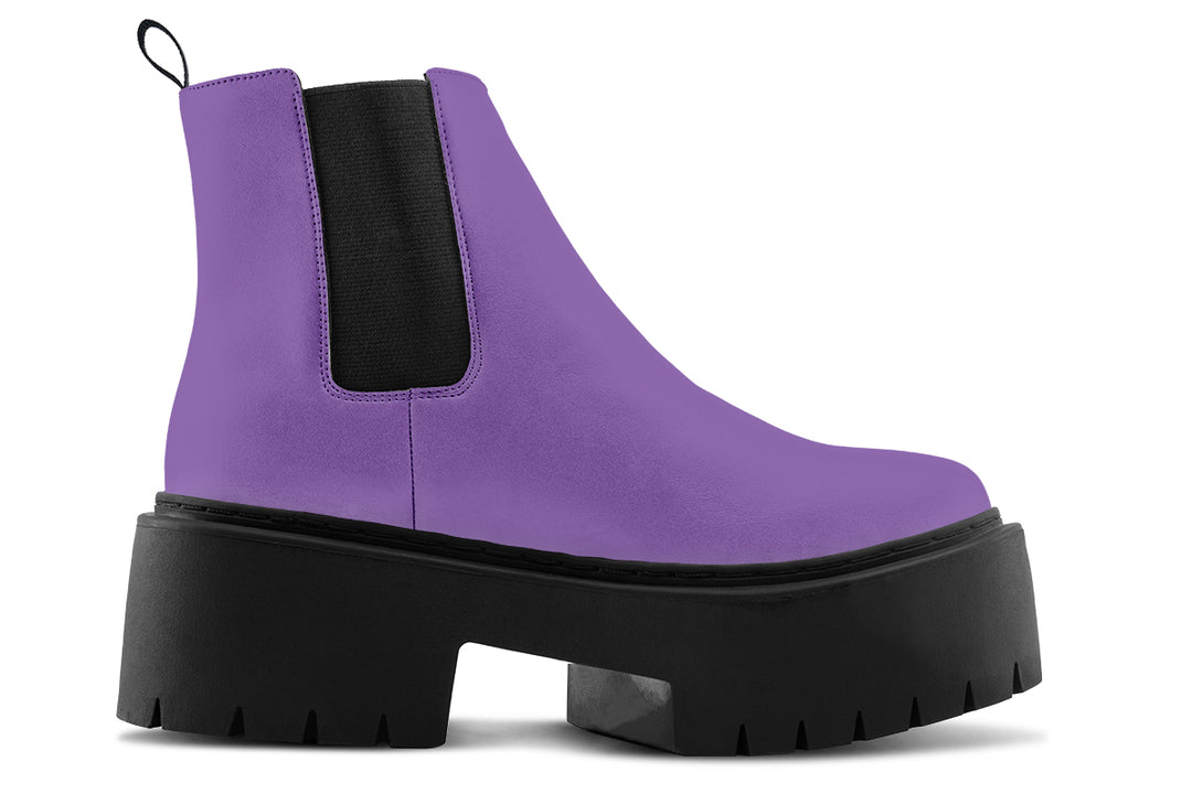 Retro Violet Platform Chelsea Boots
