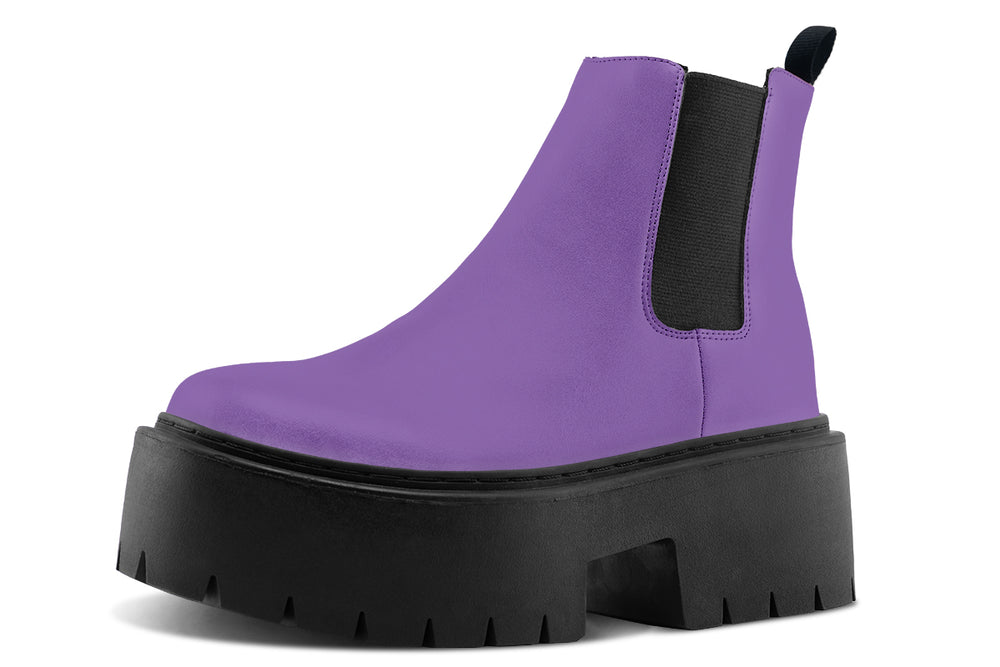 Retro Violet Platform Chelsea Boots