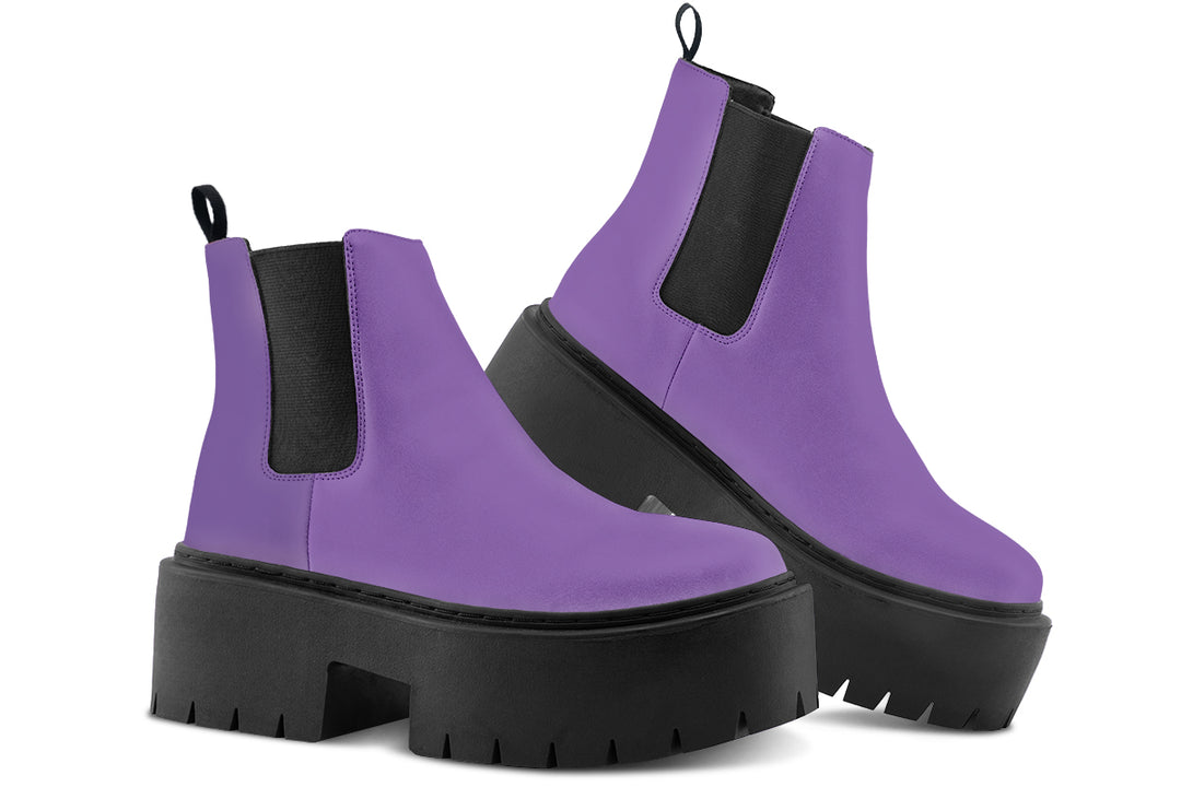Retro Violet Platform Chelsea Boots