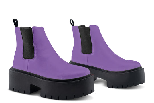 Retro Violet Platform Chelsea Boots