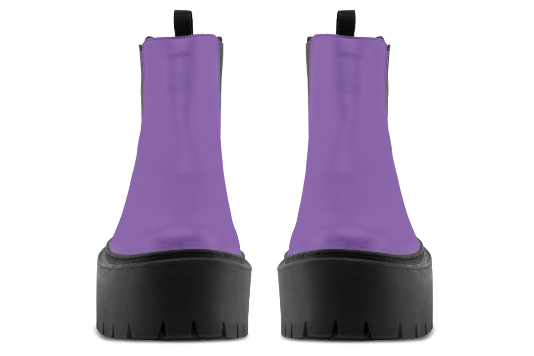 Retro Violet Platform Chelsea Boots
