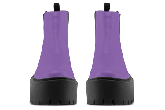 Retro Violet Platform Chelsea Boots